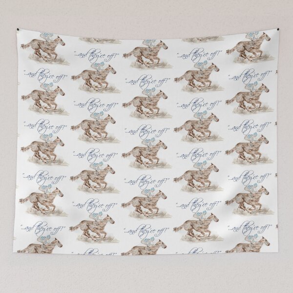 Item preview, Horse race, Race horse, Kentucky Derby, Preakness, Belmont, Horse, race, blue, brown, watercolor designed and sold by CleverlyInspired.
