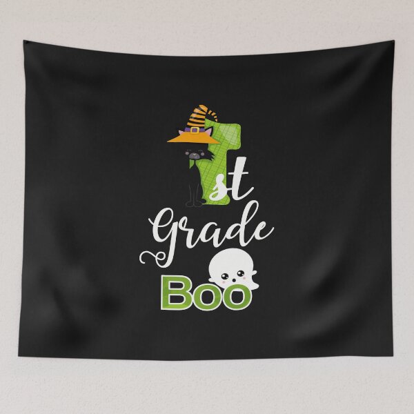 Item preview, First Grade  Halloween Cute Boo Ghost & Kitty Kid's Tee designed and sold by Sapphire Star.