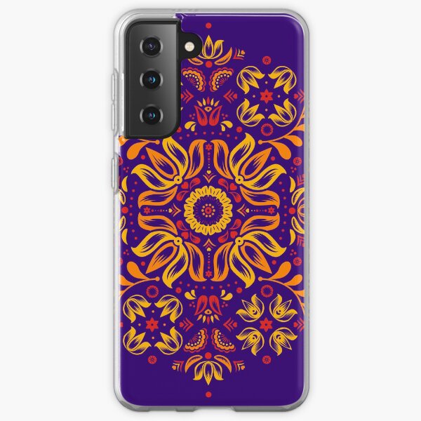 Fiery Floral Folk Pattern Samsung Galaxy Soft Case