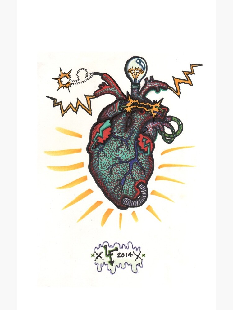 Thumbnail 4 of 4, Samsung Galaxy Phone Case, SHOCKING! The Electric Heart - COLOR VERSION designed and sold by LeftHandedLenya.
