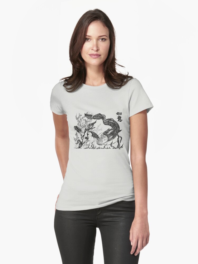 Thumbnail 1 of 3, Fitted T-Shirt, Lucky Fish designed and sold by Anthropolog.
