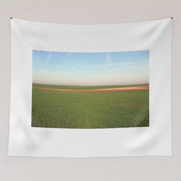 Item preview, young green wheat landscape sunny autumn day designed and sold by goceris.