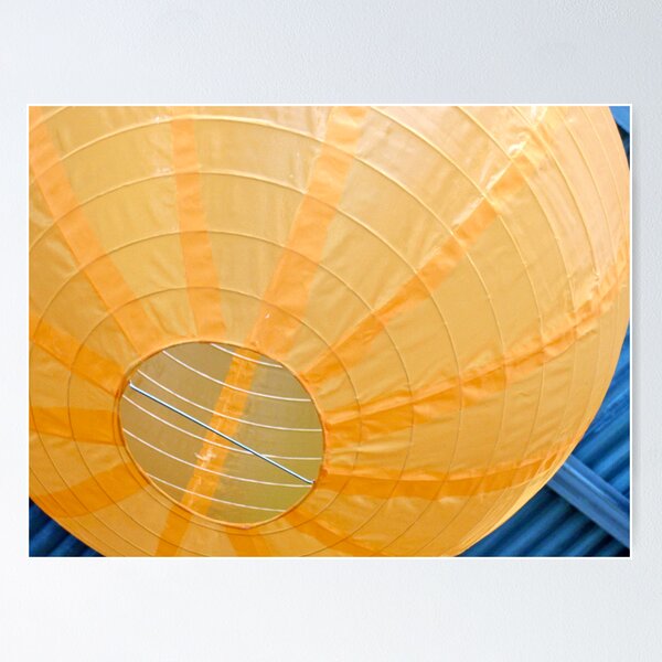 Yellow Lantern Blue Bridge Poster
