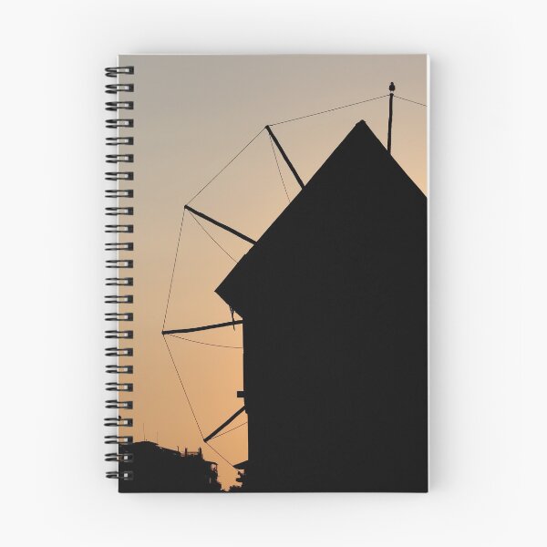 Item preview, Old windmill and street lights sunset Nessebar Bulgaria designed and sold by goceris.