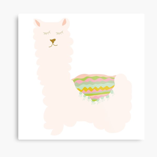 Llamas and Cacti Metal Print