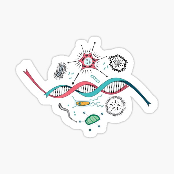 Micro Biology DNA Genomics Funny Micro Bacteria Trendy TShirt T-Shirt Gift Idea Sticker