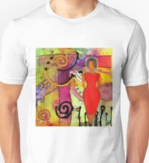 Woman in Red Unisex T-Shirt