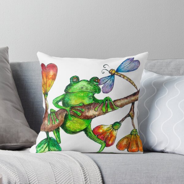 Item preview, Green Tree Frog with Dragonfly designed and sold by Birchwood1.