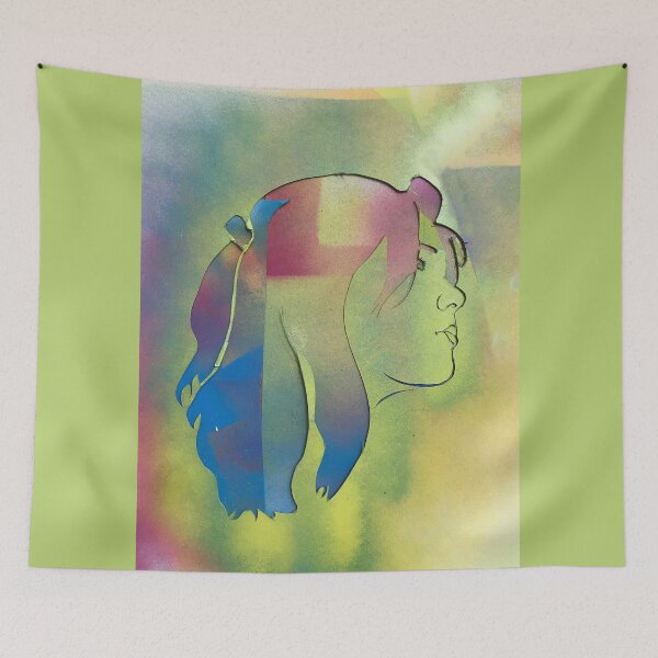 Item preview, Stencil Face - Thinking w/ Background designed and sold by Lindecent.