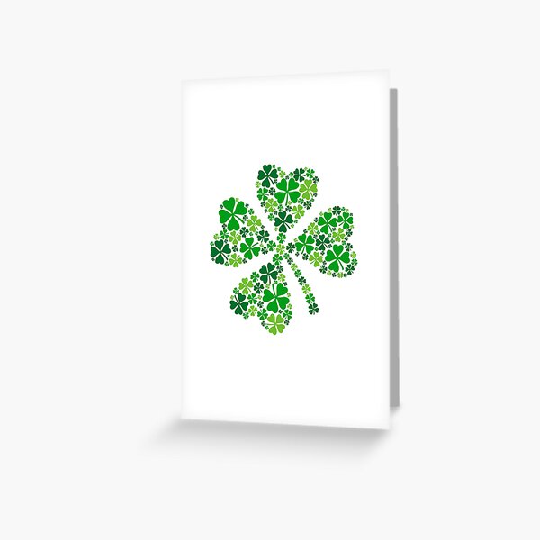 lucky four-leaf clover, green shamrock  Greeting Card