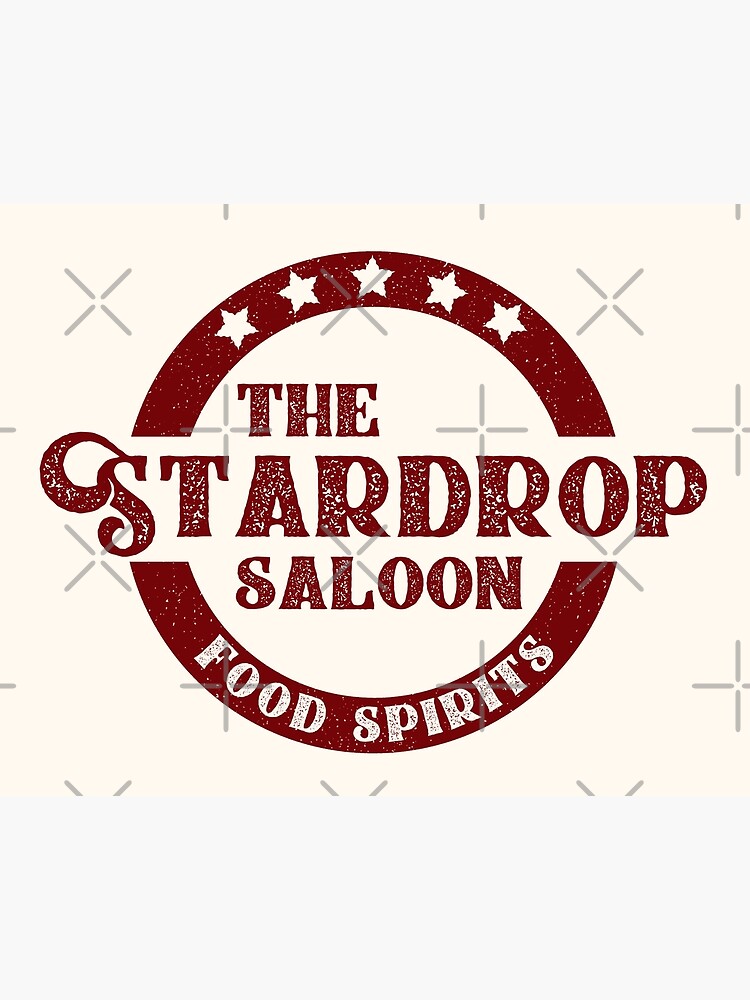 The Stardrop Saloon Pub Logo Stardew Valley Burgundy Logo Art Board Print By Surik Redbubble