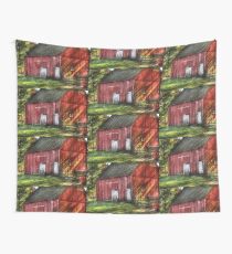 The old red barn Wall Tapestry
