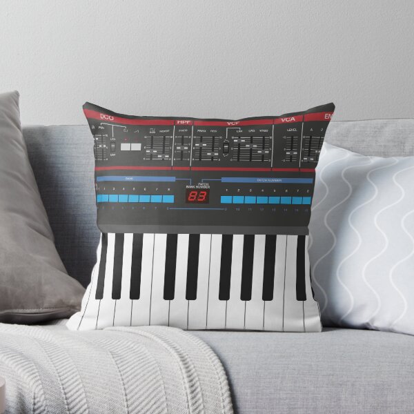 Roland Juno-106 Synthesizer Keyboard Throw Pillow