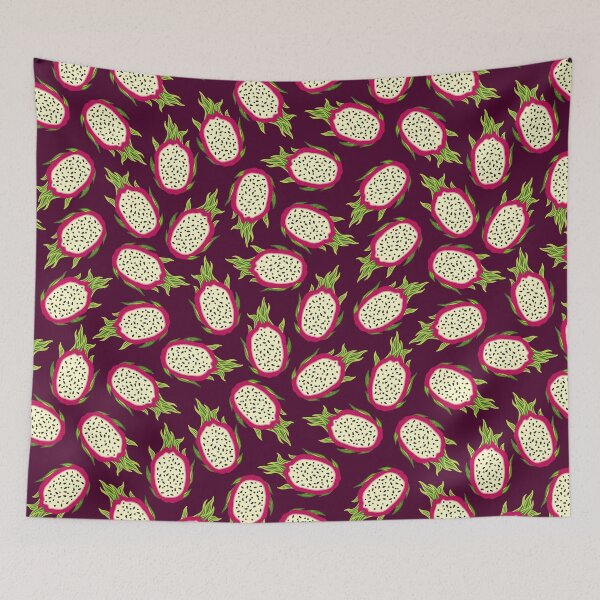 Item preview, Dragon fruit on burgundy background designed and sold by Elsbet.