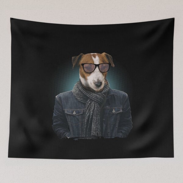 Item preview, Scarf And Denim Jack Russell Dog designed and sold by Merch-Tees.