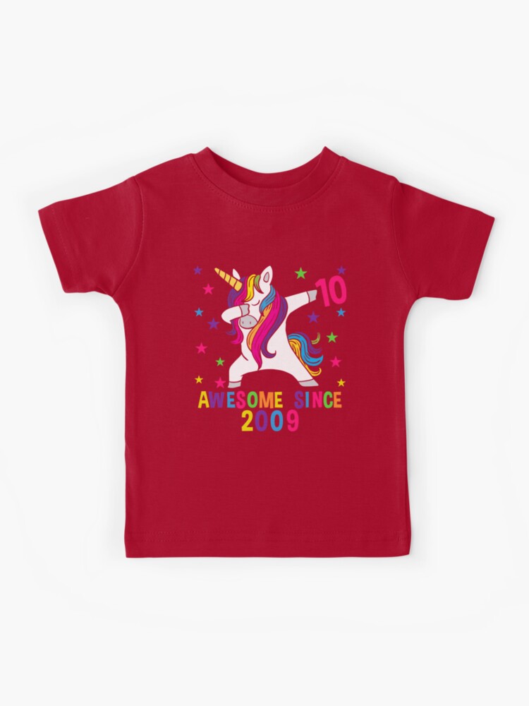Girls 10th Birthday Unicorn Tshirt Awesome Since 2009 Girls 10th Birthday Unicorn Tshirt Awesome Since 2009
