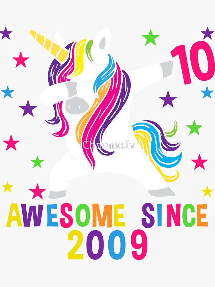 10th Birthday T Shirt Dabbing Unicorn Awesome Since 2009 10th Birthday T Shirt Dabbing Unicorn Awesome Since 2009