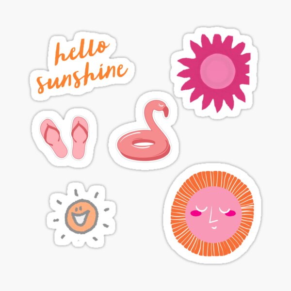 Coral summer aesthetic variety pack Sticker