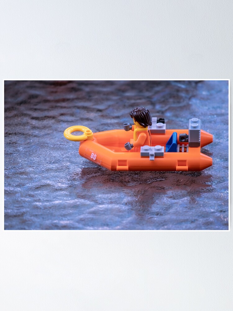 orange lego boat