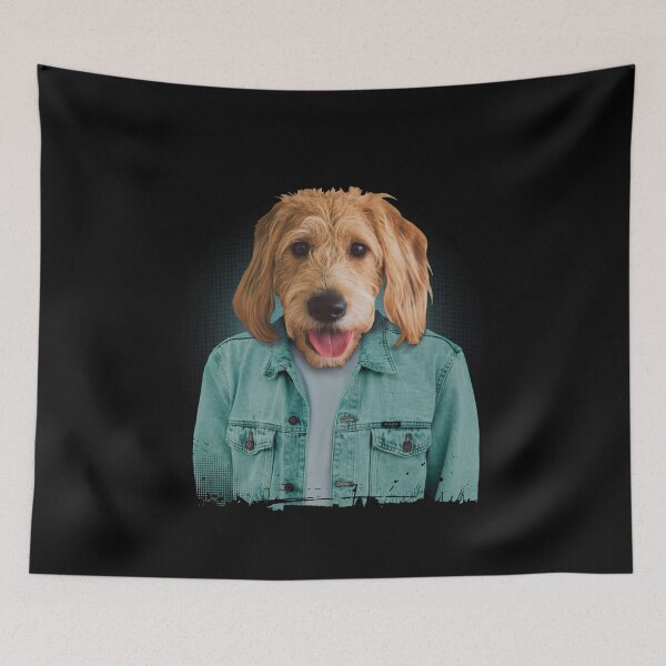 Item preview, Double Denim Golden Dog designed and sold by Merch-Tees.