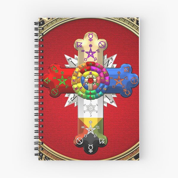 Item preview, Rosy Cross - Rose Croix in Gold on Red  designed and sold by Serge Averbukh Art Studio.
