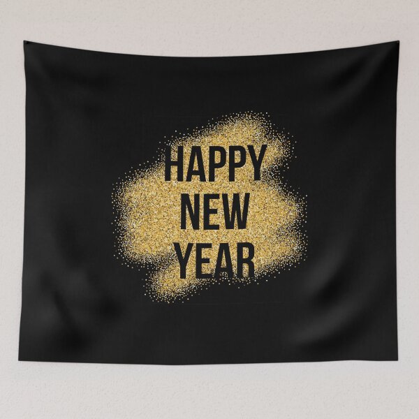 Item preview, Happy New Year 2019 Glitter Gold New Year's Eve Gift designed and sold by haselshirt.