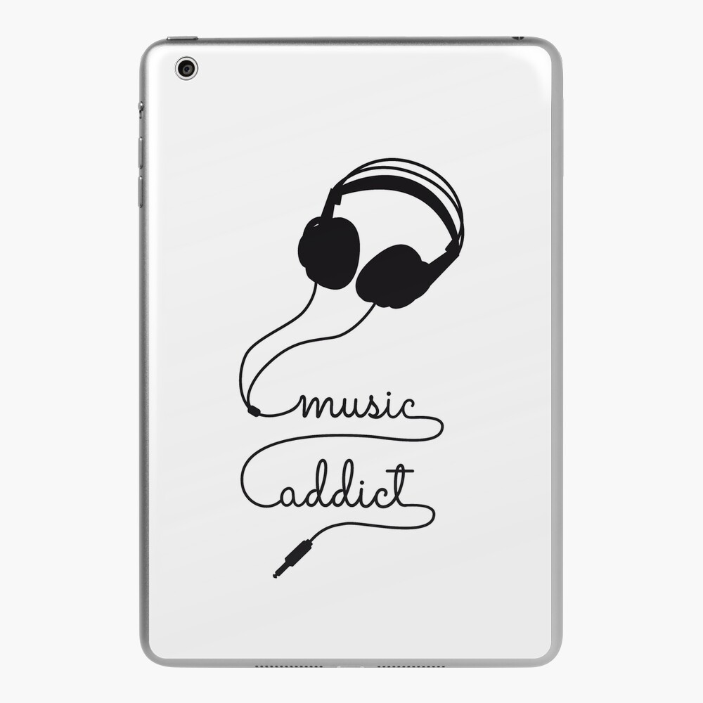 cat headphone listen music sticker iPad Case & Skin for Sale by MIN Anders