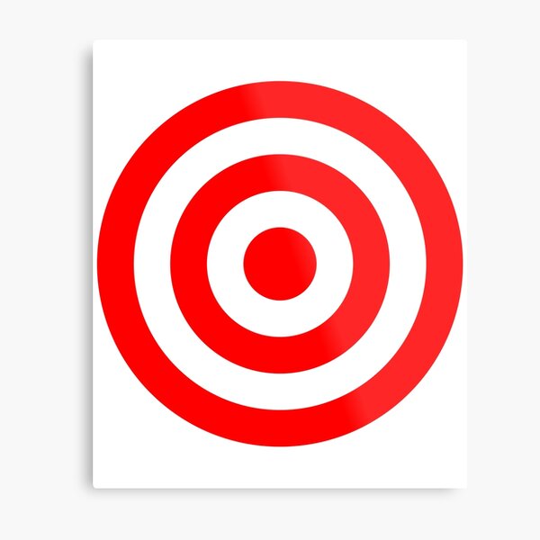 Bullseye Target Red & White Shooting Rings Metal Print for Sale by  phoxydesign