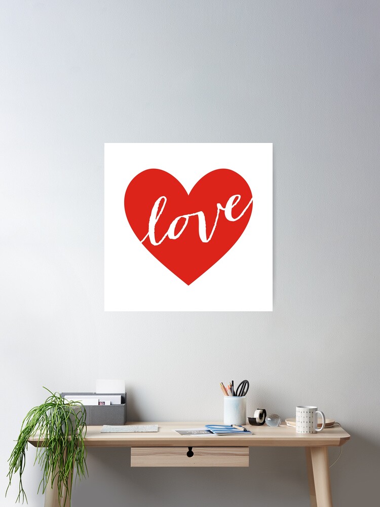 Lív - Lovely Red Heart With a Ribbon - Lv - Posters and Art Prints