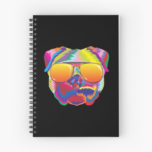 Item preview, Psychedelic Pug Dog Face with Sunset Sunglasses designed and sold by phoxydesign.
