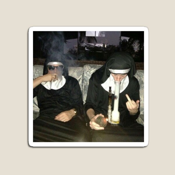 Smoking Nuns Magnet