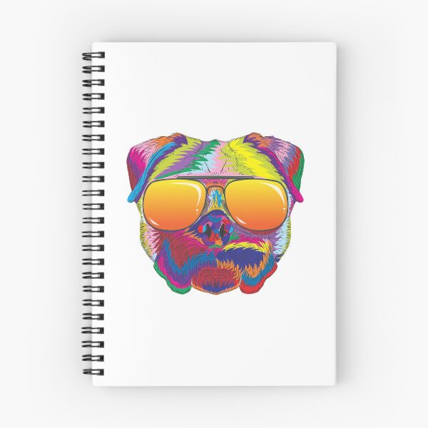 Item preview, Psychedelic Pug Dog Face with Sunset Sunglasses designed and sold by phoxydesign.