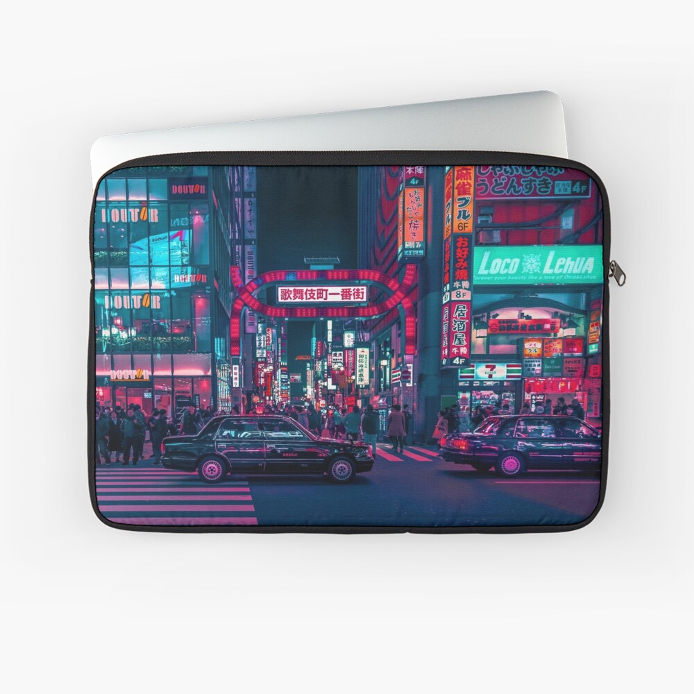 Cyberpunk Tokyo Street Laptop Sleeve