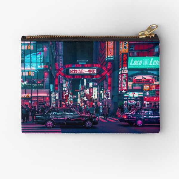 Cyberpunk Tokyo Street Zipper Pouch