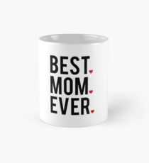 Best mom ever, word art, text design with red hearts Classic Mug
