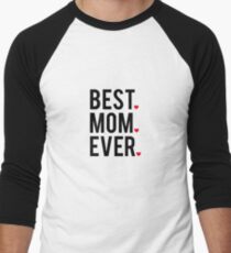 Best mom ever, word art, text design with red hearts Baseballshirt mit 3/4-Arm