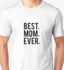 Best mom ever, word art, text design with red hearts Unisex T-Shirt