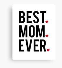 Best mom ever, word art, text design with red hearts Leinwanddruck