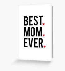 Tarjeta de felicitación La mejor mamá de todos, el arte de la palabra, el diseño de texto con corazones rojos