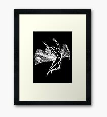 ICARUS THROWS THE HORNS - white ***FAV ICARUS GONE? SEE BELOW*** Framed Print
