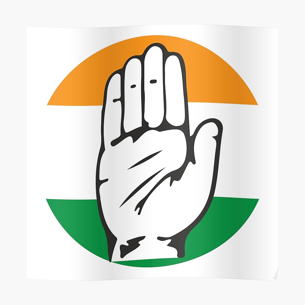 congress-party-of-india-hand-symbol-poster-by-alltheprints-redbubble