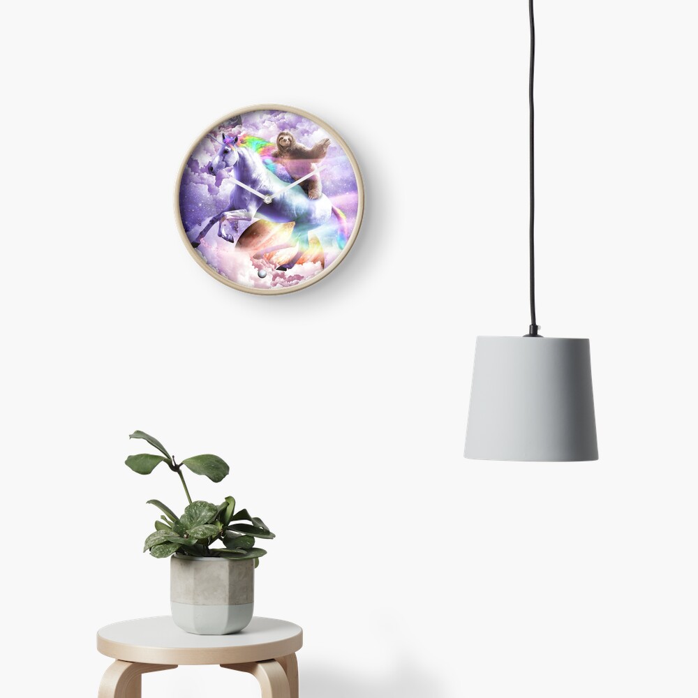 Epic Space Sloth Riding On Unicorn Clock