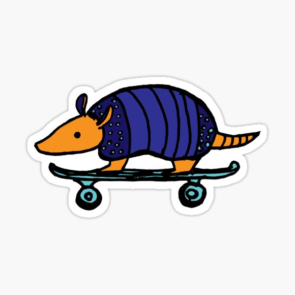 Armadillo Skateboarding Sticker