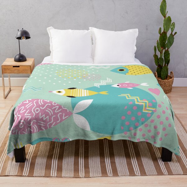 Item preview, Bright Pastel Memphis Print Fish designed and sold by Pink Pineapple Works.