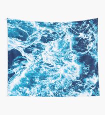 Turquoise Ocean Wave - Electric Marbled Seas Tapestry