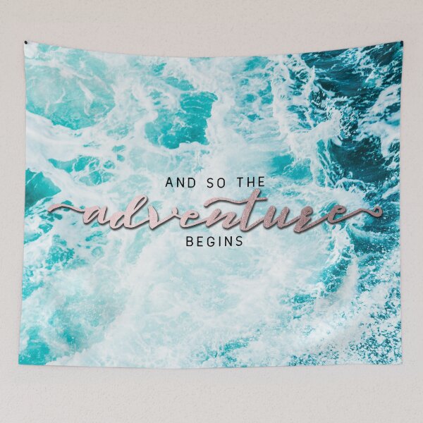 Item preview, And So The Adventure Begins - Perfect Sea Waves Turquoise Rosegold designed and sold by artcascadia.