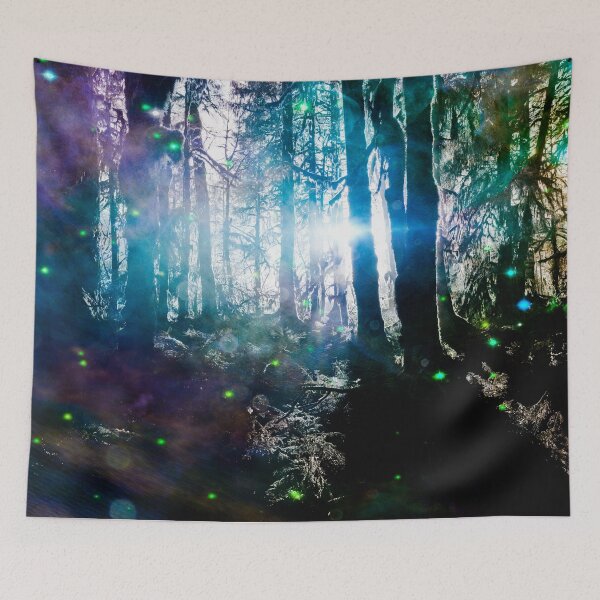 Item preview, Forest Trees Magical Path Fireflies - Olympic National Park Hoh Rainforest designed and sold by artcascadia.
