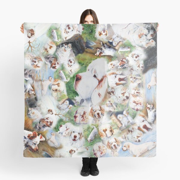 Clumber Spaniel scarf by Jan Irving Scarf