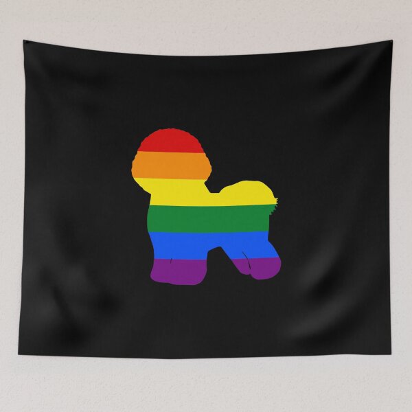 Item preview, Gay Dog Rainbow Party Flag Bichon Frise designed and sold by KentuckyGirlTee.