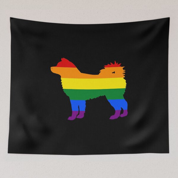 Item preview, Gay Pride Dog Akita Rainbow Gay Flag Rainbow Flag Gay Dog designed and sold by KentuckyGirlTee.